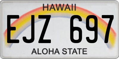 HI license plate EJZ697