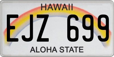 HI license plate EJZ699