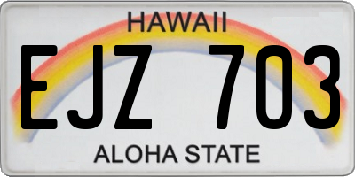 HI license plate EJZ703