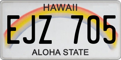 HI license plate EJZ705