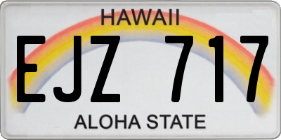 HI license plate EJZ717