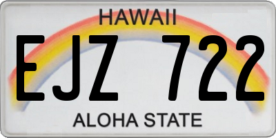 HI license plate EJZ722