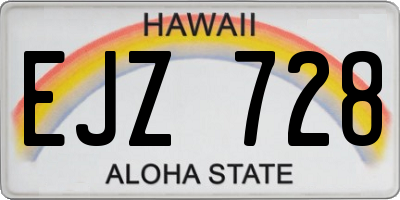 HI license plate EJZ728