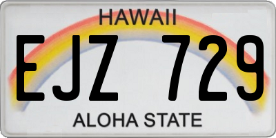 HI license plate EJZ729