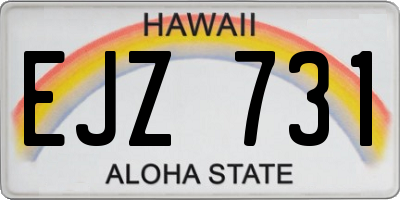 HI license plate EJZ731