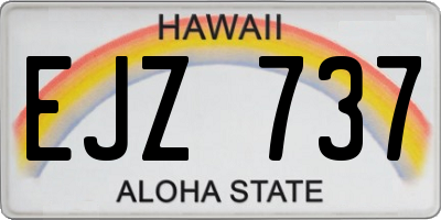HI license plate EJZ737