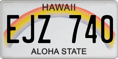 HI license plate EJZ740