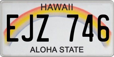 HI license plate EJZ746