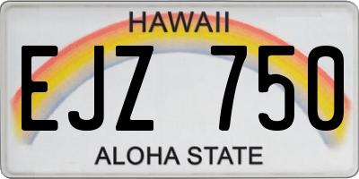 HI license plate EJZ750