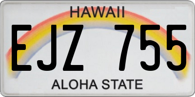 HI license plate EJZ755