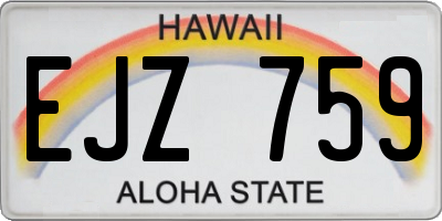 HI license plate EJZ759