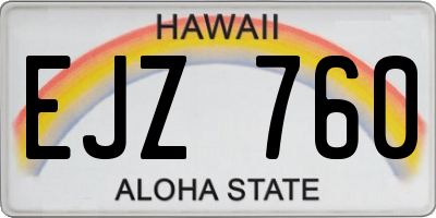HI license plate EJZ760