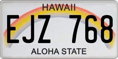 HI license plate EJZ768