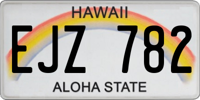 HI license plate EJZ782