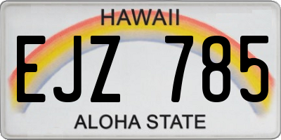 HI license plate EJZ785