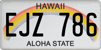 HI license plate EJZ786