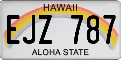 HI license plate EJZ787
