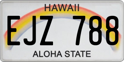 HI license plate EJZ788