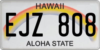 HI license plate EJZ808