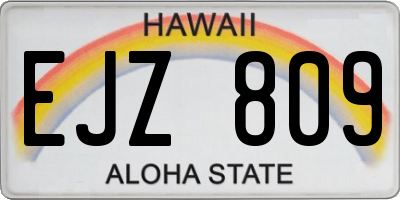 HI license plate EJZ809