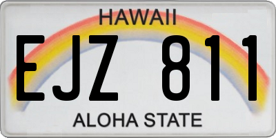 HI license plate EJZ811