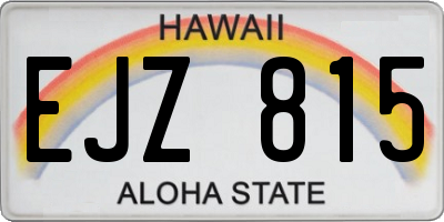 HI license plate EJZ815