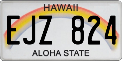 HI license plate EJZ824