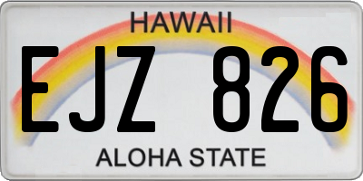 HI license plate EJZ826