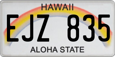 HI license plate EJZ835