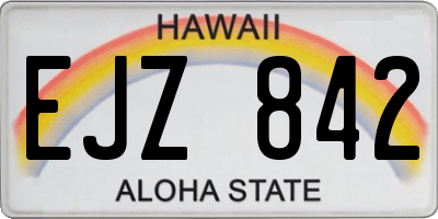 HI license plate EJZ842