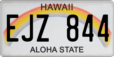 HI license plate EJZ844