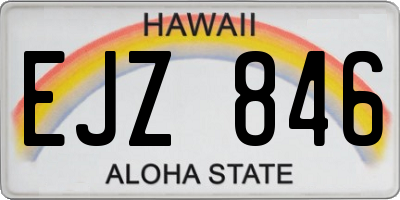 HI license plate EJZ846