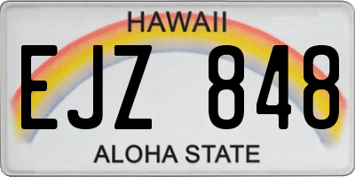 HI license plate EJZ848
