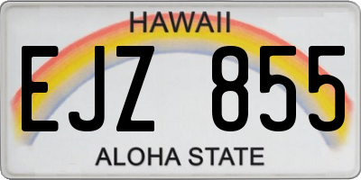 HI license plate EJZ855