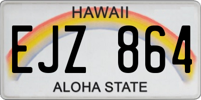 HI license plate EJZ864