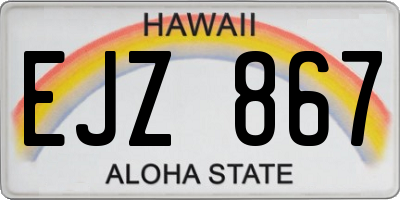HI license plate EJZ867