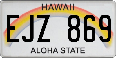 HI license plate EJZ869