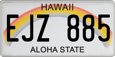 HI license plate EJZ885