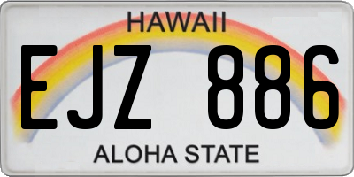 HI license plate EJZ886