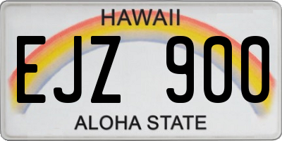 HI license plate EJZ900