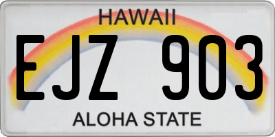 HI license plate EJZ903