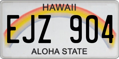 HI license plate EJZ904