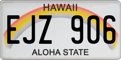 HI license plate EJZ906