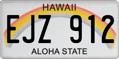 HI license plate EJZ912