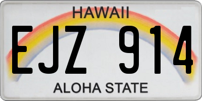 HI license plate EJZ914