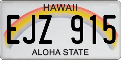 HI license plate EJZ915