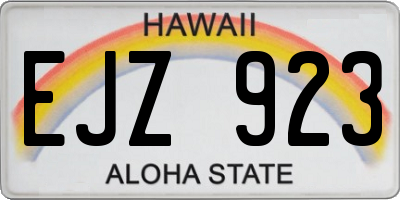 HI license plate EJZ923