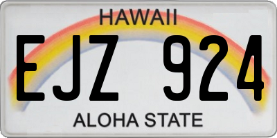 HI license plate EJZ924
