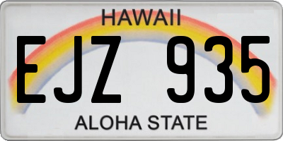 HI license plate EJZ935