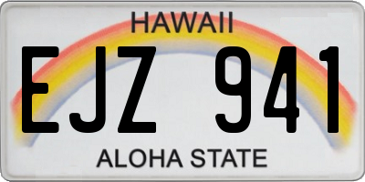 HI license plate EJZ941